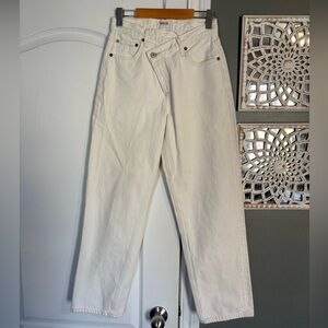 Aritzia | Agolde Ivory Criss Cross Jeans